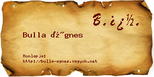 Bulla Ágnes névjegykártya